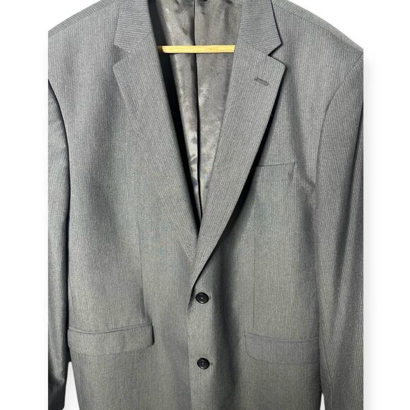 Banana Republic Blazer Mens 46R Gray Pinstripe Office Formal Classic Suit Jacket - Picture 9 of 10